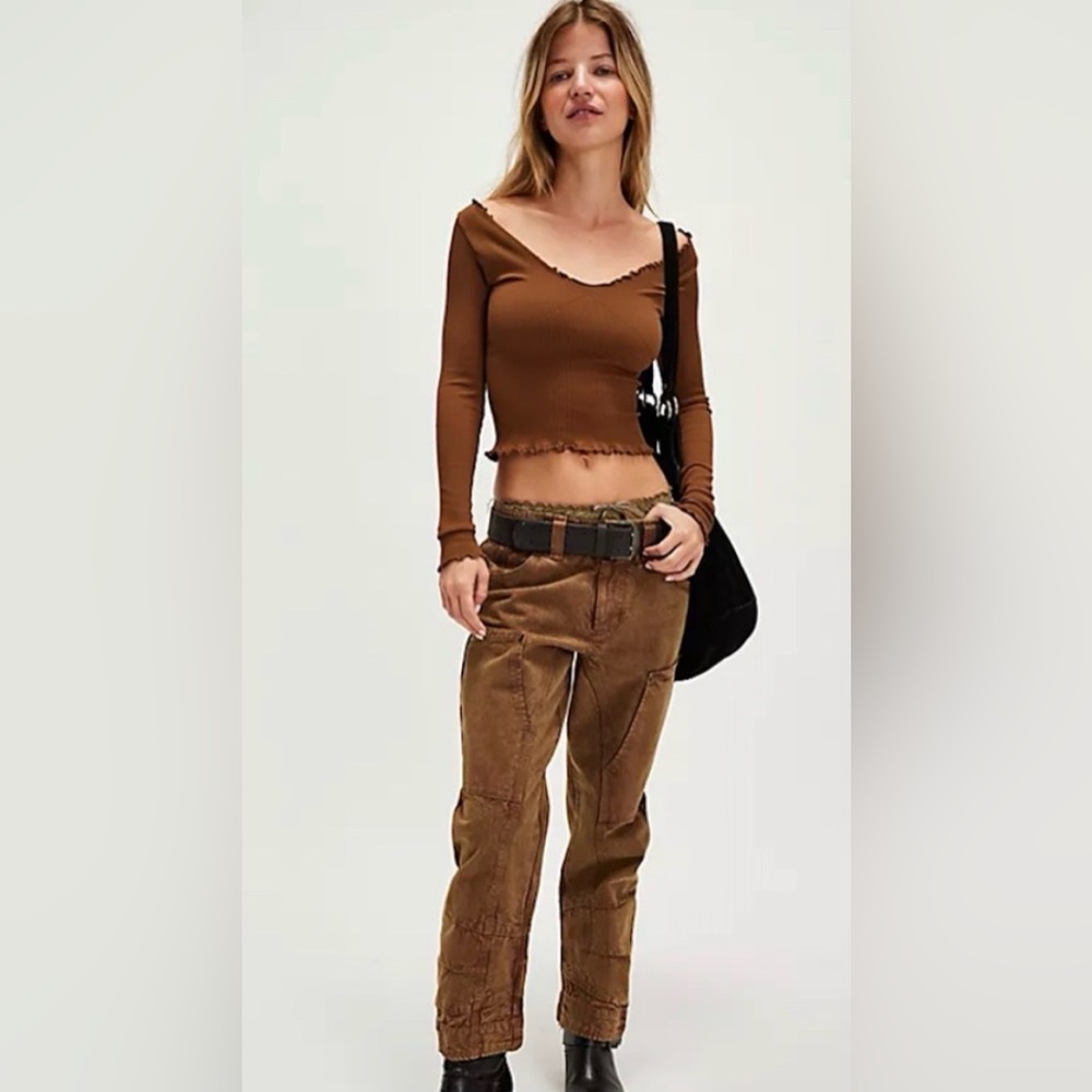 Free People Easy To Love Seamless Long-Sleeve. NWT. Coffee date - Picture 4 of 4